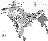 英属印度的政治地图（1939年以后）